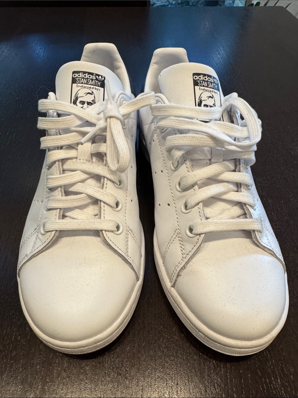 adidas White Stan Smith Low-Top Leather Sneakers